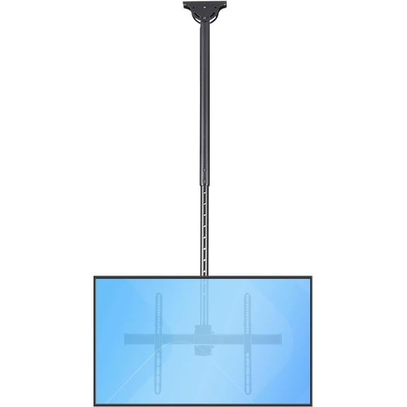 TV Ceiling Mount, Hanging Single Screen Vesa Mount for 32-75" TVs/Displays - Height Adjustable Telescopic Pole