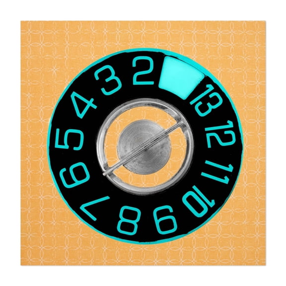 TV Channel Knob - Photography Retro Vintage Mid-Century Modern Abstract Geometric Pattern Pop Art Unframed Wall Art Print 6 x 6 inches