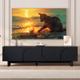 thumbnail image 1 of TV Console with 4 Doors, TUANLUO TV Stand for TVs up to 78", Wood Television Stand, TV Cabinet with Adjustable Shelves, Modern Entertainment Center, TV Stand Furniture for Living Room Bedroom, Black, 1 of 10