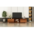 thumbnail image 1 of TV Console Table Storage Cabinet for TVs Up to 70", TV Stand Media Console Cabinet Large Entertainment Center with Storage for Living Room, Walnut, 1 of 8