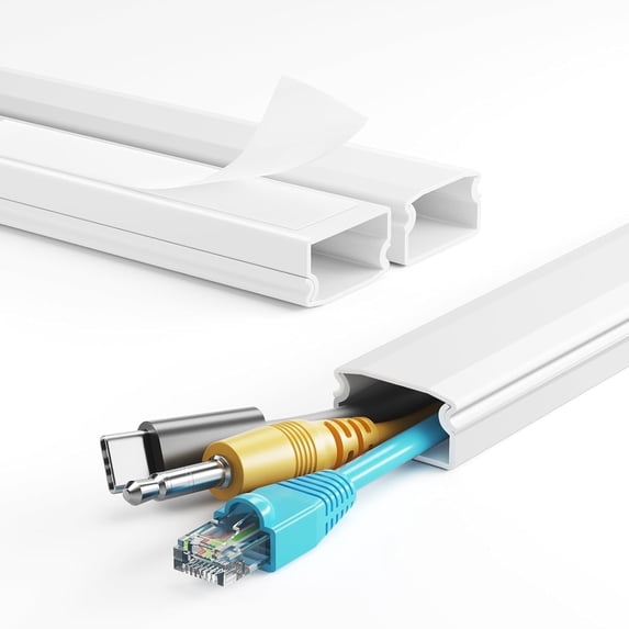 TV Cord Hider, LazySpin 47 in Cord Covers for Wall Mounted TV, White