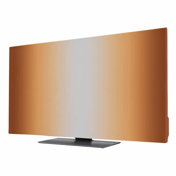 TV Cover 24'', Dark Burnt Orange Ombre Elastic Stretch TV Screen Dust Cover Indoor, Modern Grey Gradient Farmhouse Art Washable Anti-Dust Protector Covers, Universal Fit for Flat Curved LED LCD TVs