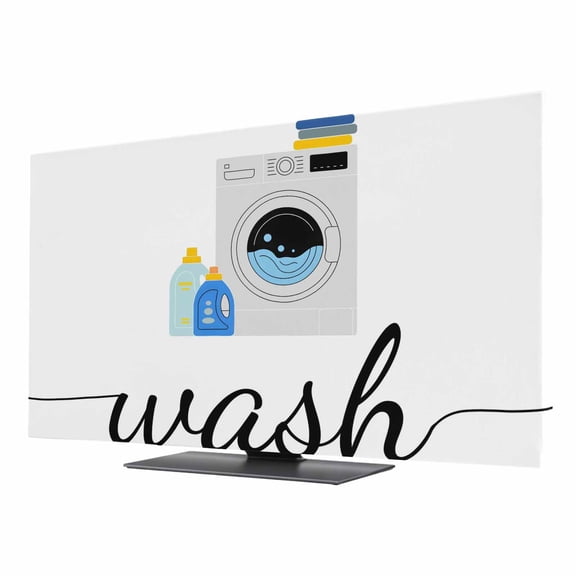 TV Cover 24'', Laundry Room Elastic Stretch TV Screen Dust Cover Indoor, Modern Minimalist Washing Machine Washable Anti-Dust & Scratch Protector Covers, Universal Fit for Flat Curved LED LCD TVs
