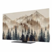 TV Cover 32, Tan Forest Elastic Stretch TV Screen Dust Cover Indoor, Trees Woods Vintage Natural Watercolor Washable Anti-Dust & Scratch Protector Covers, Universal Fit for Flat Curved LED LCD TVs