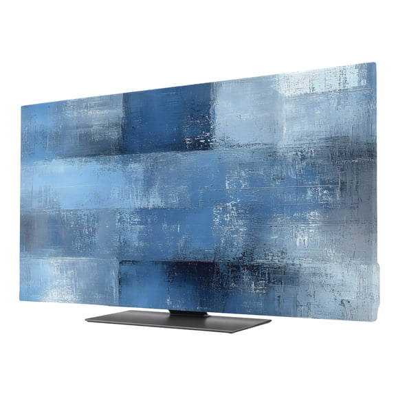 TV Cover Indoor, Blue Stretch TV Dust Cover Television Screen Protector, Ombre Oil Painted Retro Abstract Art Modern Elastic Polyester Display Covers, Monitor Slipcover for LED LCD TVs 32 Inch
