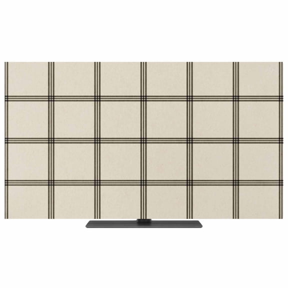 TV Cover Indoor, Linen Buffalo Check Stretch TV Dust Cover Television Screen Protector, Retro Black Lines Grid Pattern Elastic Polyester Display Covers, Monitor Slipcover for LED LCD TVs 24 Inch