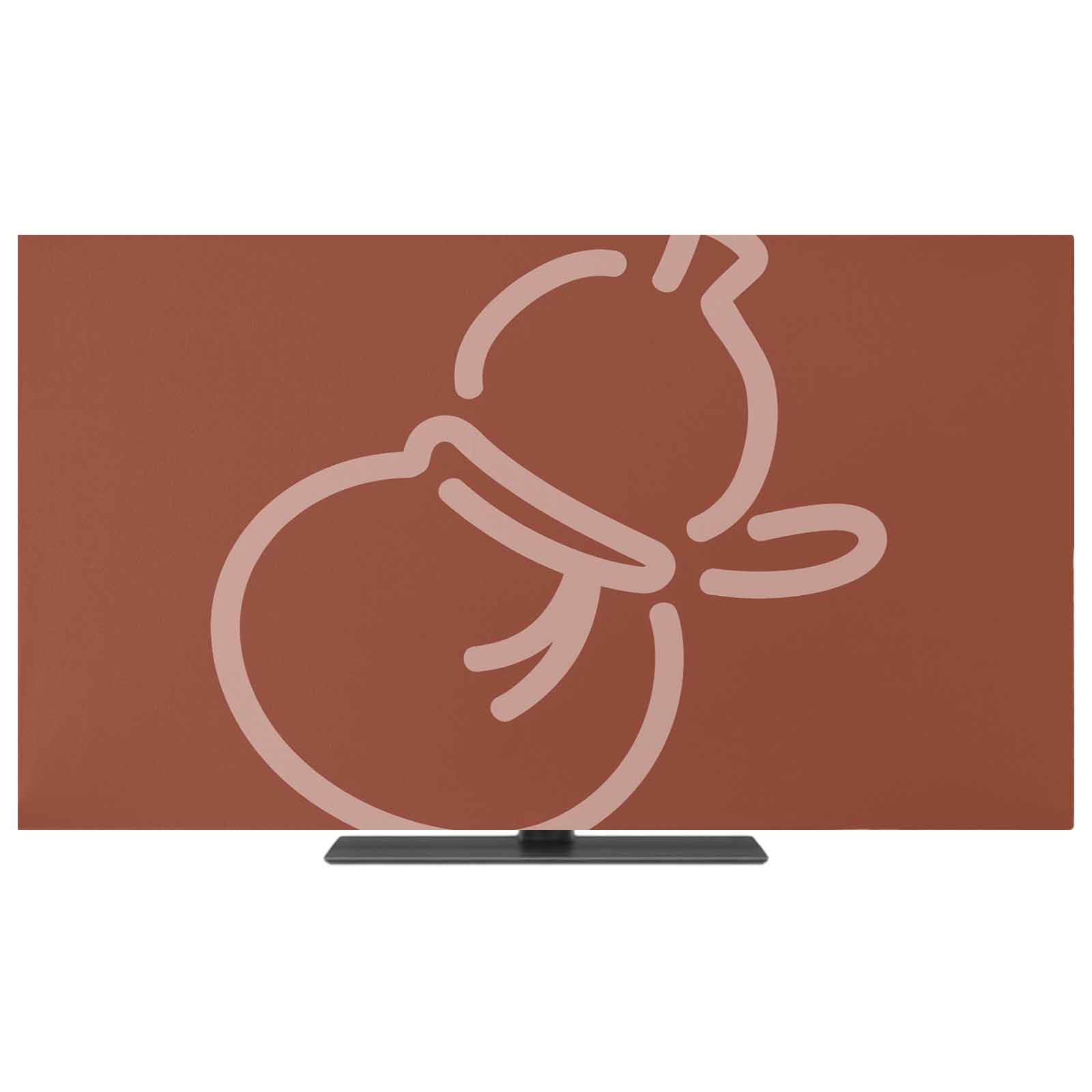 TV Cover Indoor, Red Brown Cute Gourd Stretch TV Dust Cover Television ...