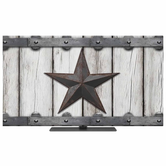 TV Cover Indoor, Texas Star Retro Stretch TV Dust Cover Television Screen Protector, Vintage Brown Wooden Art Elastic Polyester Display Covers, Monitor Slipcover for LED LCD TVs 24 Inch