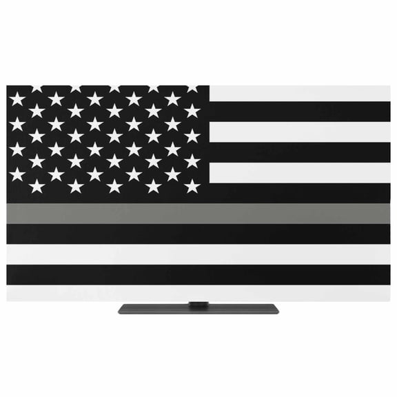 TV Cover Indoor, Thin Grey White Line Stretch TV Dust Cover Television Screen Protector, American Flag Star Elastic Polyester Display Covers, Monitor Slipcover for LED LCD TVs 43 Inch