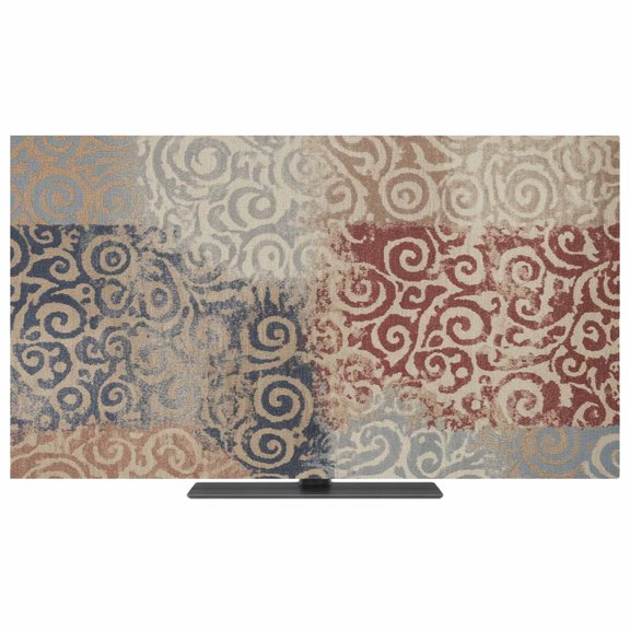 TV Cover Indoor, Vintage Abstract Stretch TV Dust Cover Television Screen Protector, Retro Classic Pattern Texture Brown Elastic Polyester Display Covers, Monitor Slipcover for LED LCD TVs 24 Inch