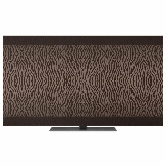 TV Cover Indoor, Zebras Print Stretch TV Dust Cover Television Screen Protector, Abstract Animal Skin Texture Brown Elastic Polyester Display Covers, Monitor Slipcover for LED LCD TVs 24 Inch