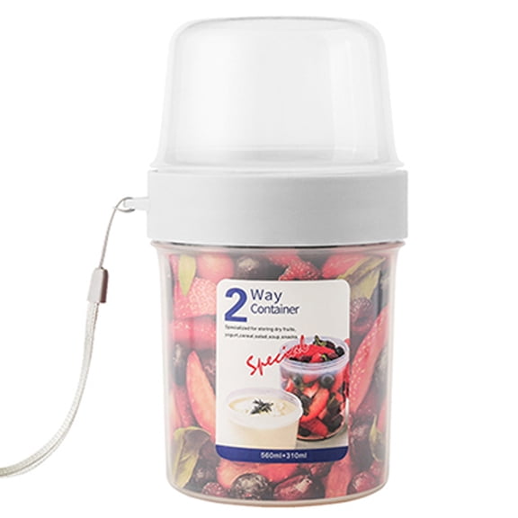TV Direct - 2-Way Container for Kids Salads Sauces Fruits Snacks Dishwasher Safe - 560ml - Gray