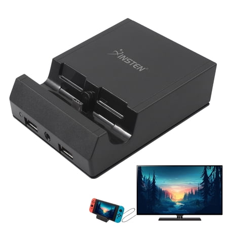 TV Dock For Nintendo Switch and OLED Model, 4K HDMI Docking Station Portable Charging Adapter Replacement Stand with Extra USB 3.0 2.0 Port, USB-C Charge and Play