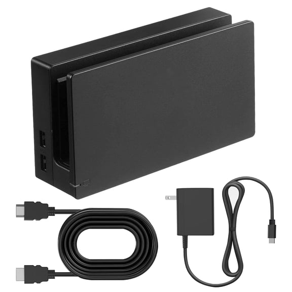 TV Dock Station for Switch,Replacement 3 in 1 TV Base Docking Station Set with Original IC Module,AC Charger,HDMI Cable Accessories for Switch Console