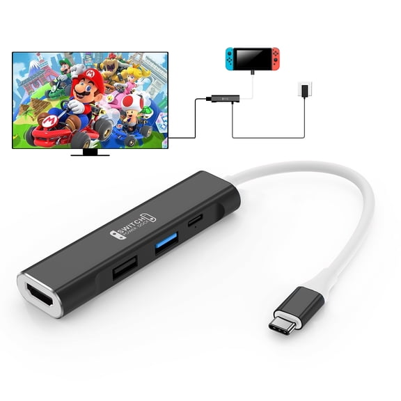 TV Docking Station for Nintendo Switch/Switch OLED, Portable Switch TV Adapter with 4K HDMI/USB 3.0/100W Charging, Replacement Charging Dock for Nintendo Switch