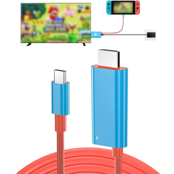 TV Docking Station for Nintendo Switch, Portable TV Dock Station Replacement for Switch with HDMI and Charge Port-Blue