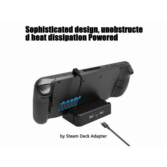 TV Docking Station for Valve Steam Deck, 3 in 1 Hub Charger Stand Dock with 2 USB, USB-C PD Charging Port