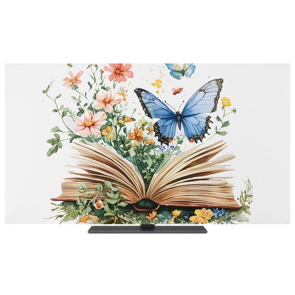 TV Dust Cover, Stretchable TV Screen Desktop Computer Protector Cover, Television Dustproof Slipcover Indoor Outdoor Decor for 19–24 Inch Flat or Curved TVs