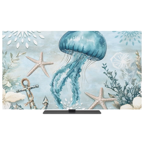 TV Dust Cover, Stretchable TV Screen Desktop Computer Protector Cover, Television Dustproof Slipcover Indoor Outdoor Decor for 28–32 Inch Flat or Curved TVs