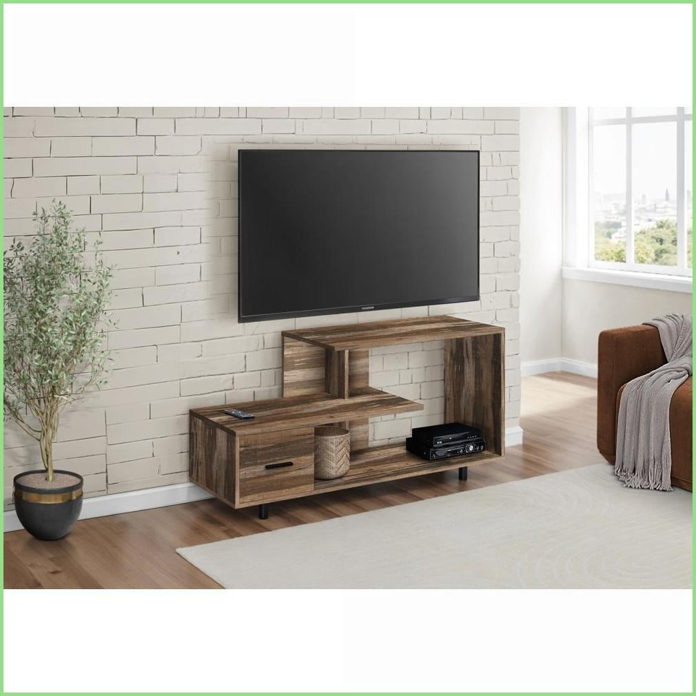 TV Furniture | 48 Inch Contemporary Brown Laminate TV Stand with ...