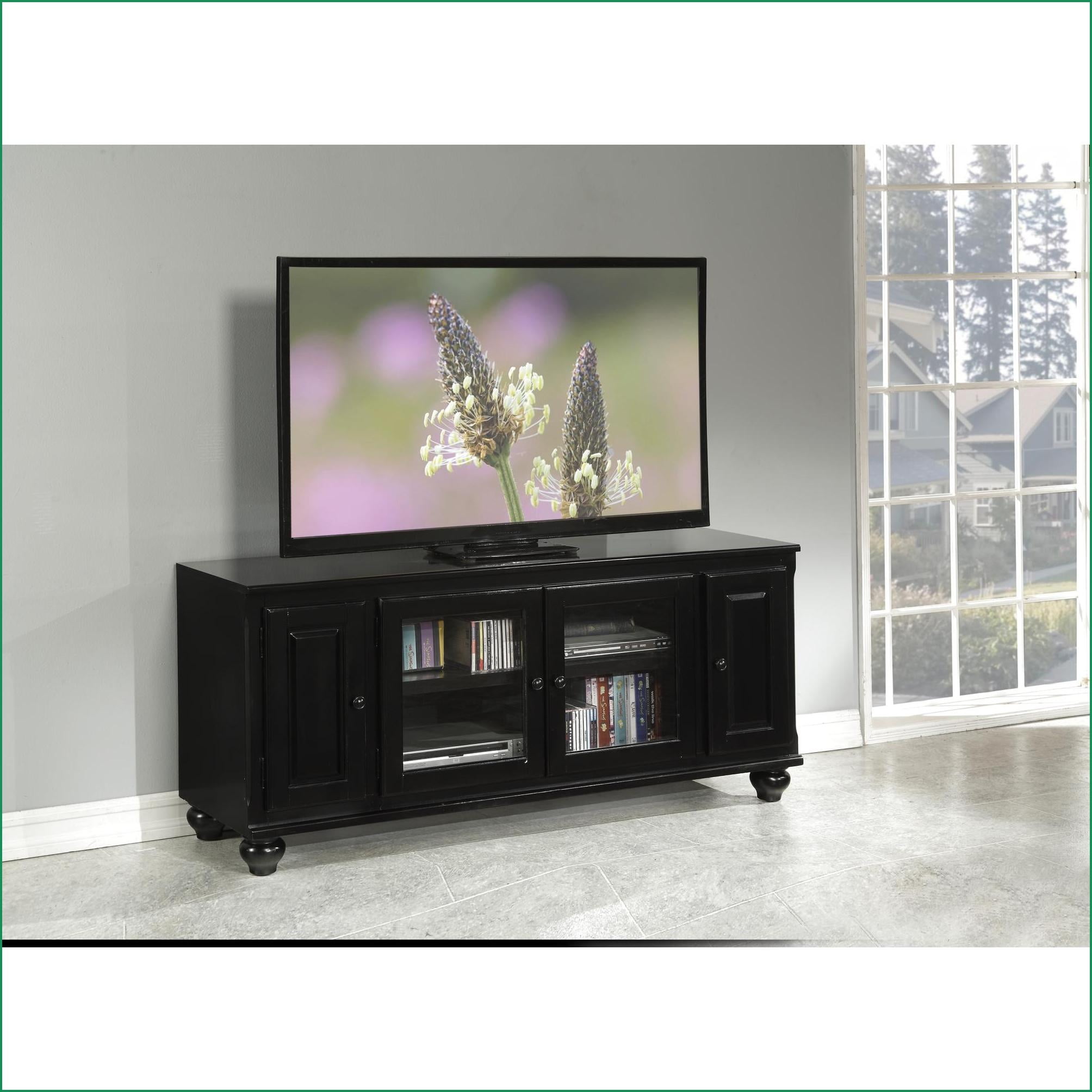 TV Furniture Modern Black Finish TV Stand with Storage | Fits 59” TVs | Black | TV Size Ranges 50-59 inches