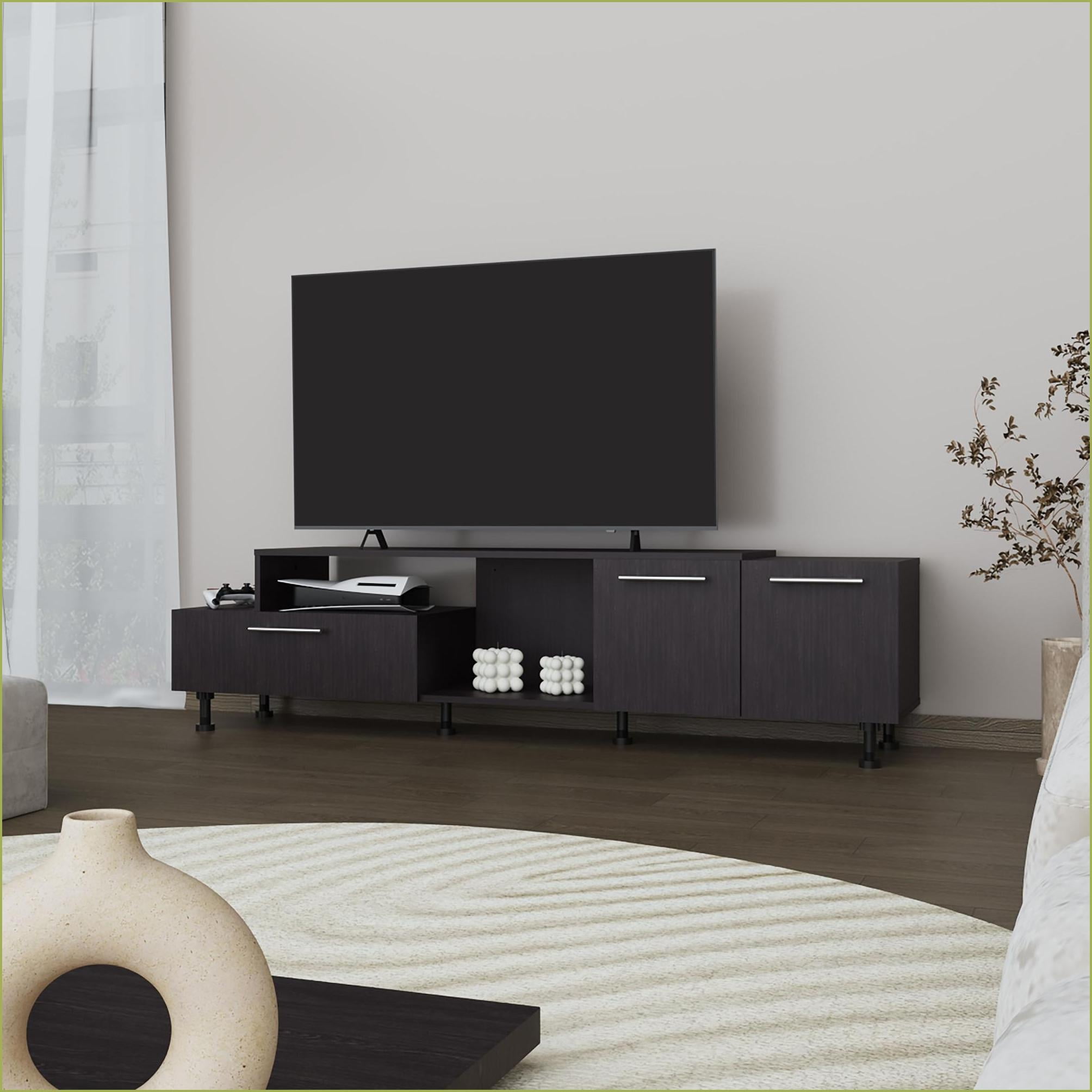 TV Furniture Modern Liberty Entertainment Center with Drop-Down Door, Adjustable Legs & Storage | TV Size Ranges 60-69 inches | Wenge
