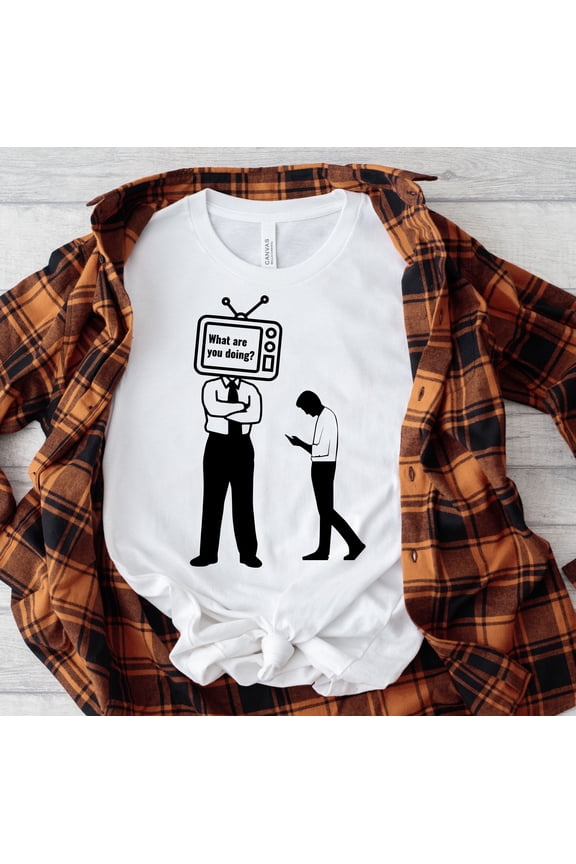 TV Head Dad Tee - A Modern Day Screen-Time Satire