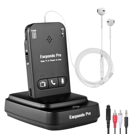 Earpanda Pro TV Headphones Wireless for Seniors, Wireless Headphones for TV Watching and Cell Phone Calls