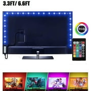TV LED Backlight, 6.6ft Waterproof USB RGB LED Lights Strip for TV/Monitor, Flexible Color Changing 5050 RGB LED Tape Light with 24 Key IR Remote, TV Bias Lighting for Room Home Movie Décor
