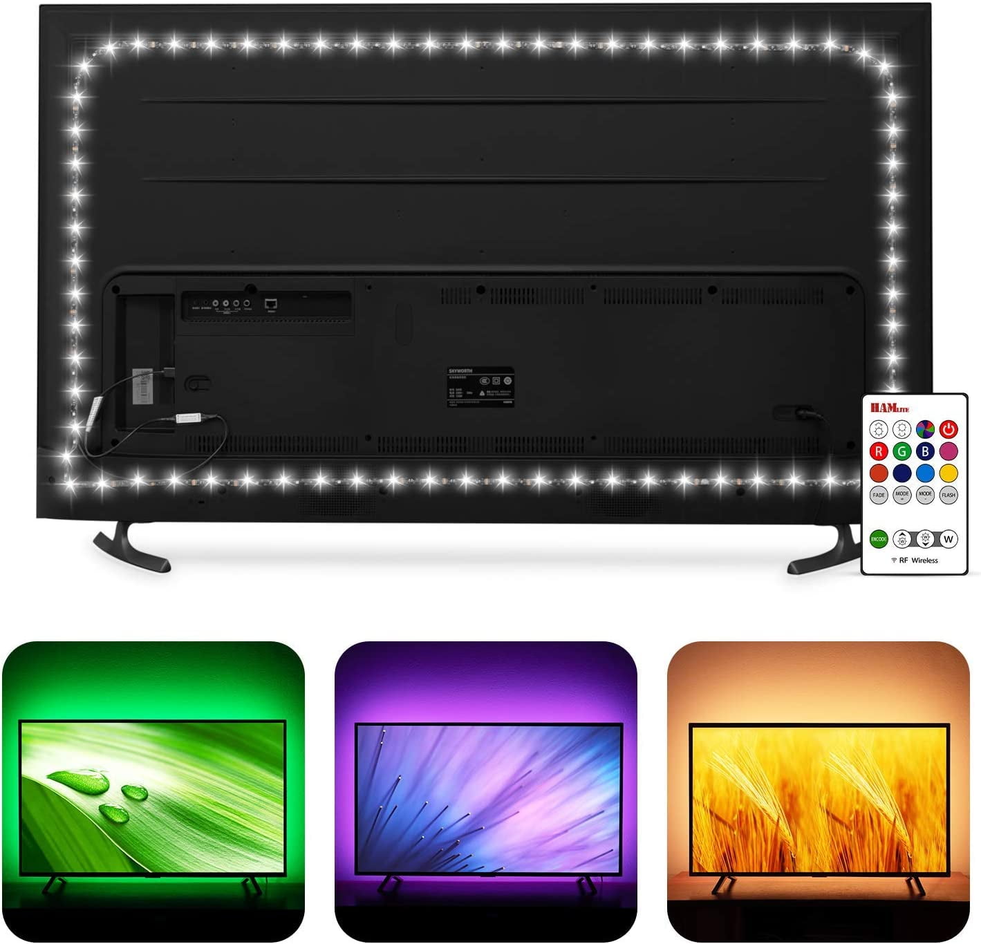 TV LED Backlight USB Powered 6500K White PC Monitor Bias Lighting for