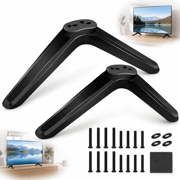 Emlimny TV Legs for TCL Roku TV Stand Legs,TV Base Stand for TCL Smart TV, Compatible with M4 Screws Universal Legs for 32 40 49 50 55 Inch