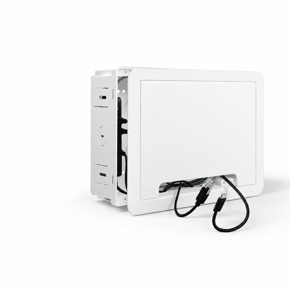 TV Media Box In-Wall Electrical Outlet for Device & Cable Management
