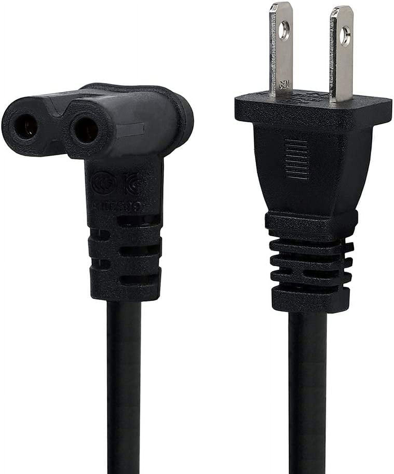 TV Power Cord 12FT US 2 Prong to IEC 320 C7(Figure 8) Right AngleDown