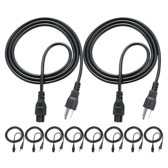 10Pcs 3 Prong TV Power Cord Replacement for TV Universal AC Power Cable