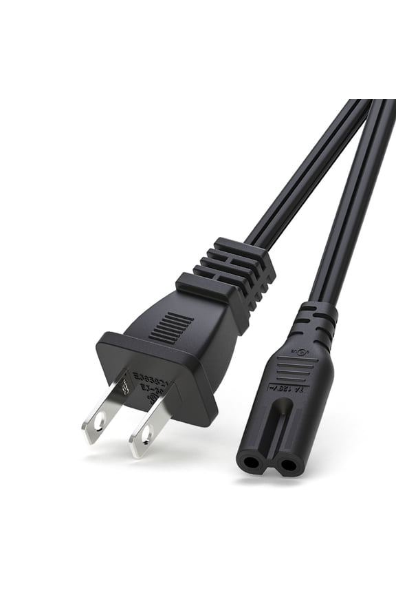 TV Power Cord for Samsung LG TCL Sony 2 Prong 6Ft AC Wall Plug Cable for Insignia Sharp Toshiba JVC Hisense LED LCD