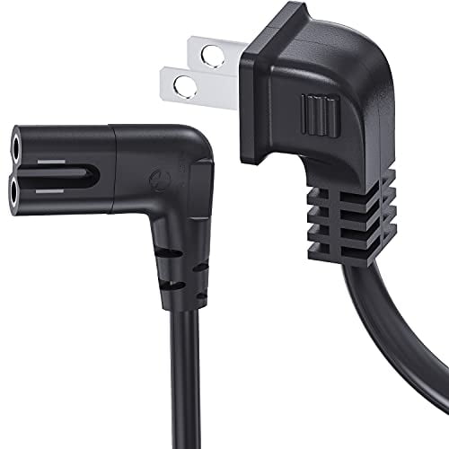 TV Power Cord Compatible for Samsung TV, Ancable 12-Feet 90 Degree Angled 18AWG 2-Prong to L-Shaped C7 Power Cord Replacement for Samsung Philips Toshiba LG Sony Sharp Panasonic Vizio LED TV Sky Box