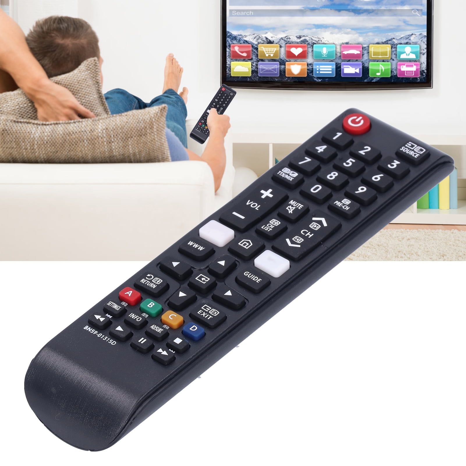 TV Remote Control, 10m TV Remote Control Device Battery Powered For LED