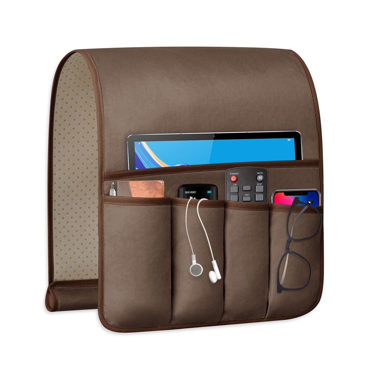 Sofa Armrest Organizer With 5 Pockets – Remote Control Holder, Couch Caddy For Phone, Tablet, Magazines - View #4