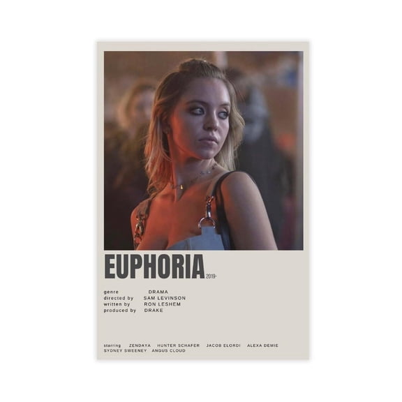 TV Series Euphoria Vintage Canvas Wall Art Decor Print Picture Paintings for Living Room Bedroom Decoration