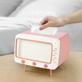 thumbnail image 1 of TV Shape Tissue Box under $5! Xqxayjr TV Shape Tissue Box Cover, Multi Function Phone Stand Tissue Holder, ABS Plastic Storage Box for Living Room Bedroom, 1 of 7