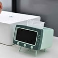 thumbnail image 1 of TV Shaped Tissue Box Cover with Phone Stand Multifunctional ABS Storage Drawer for Living Room Bedroom Office, 1 of 6