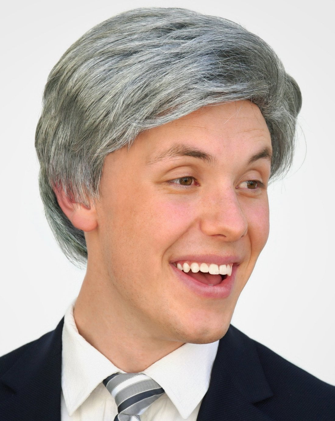 mens grey wig fancy dress Classic Short Grey Mens Wig