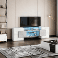 thumbnail image 1 of TV Stand with 2 Illuminated Glass Shelves, High Gloss Entertainment Center for TVs Up to 80", Versatile TV Cabinet with LED Color Changing Lights for Living Room, 1 of 7