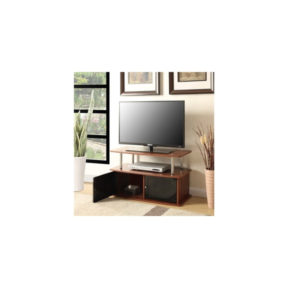 TV Stand 42 Inch Media Console with Cabinets & Shelf Cherry