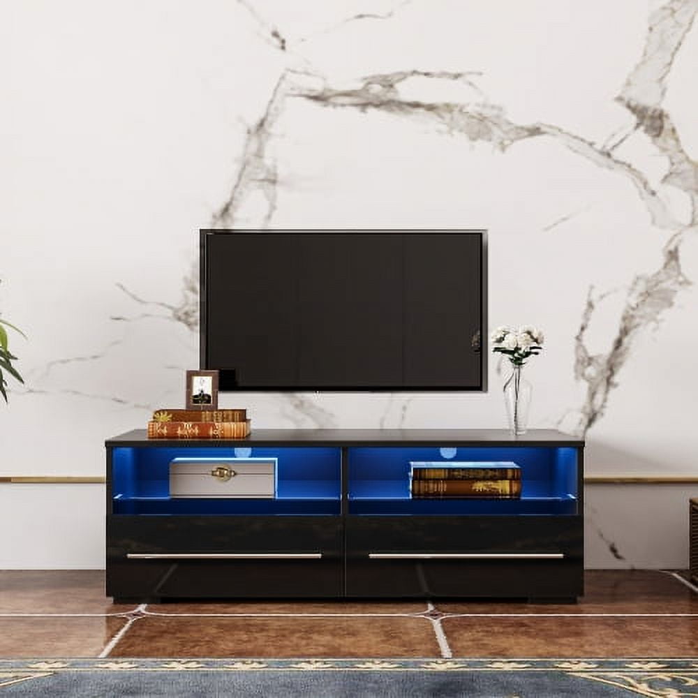 TV Stand for 43 inch TV with 2 Drawers, TV Stand with color