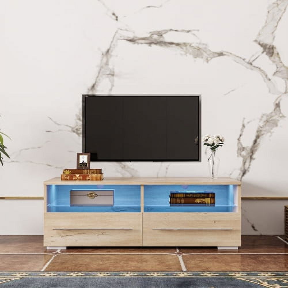 TV Stand for 43 inch TV with 2 Drawers, TV Stand with color