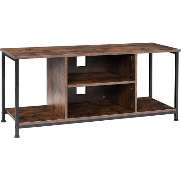 TV Stand for 55 Inch TV, Entertainment Center with Storage, Cabinet Console with Shelves, Modern Farmhouse Style for Living Room, Bedroom,Rustic Brown