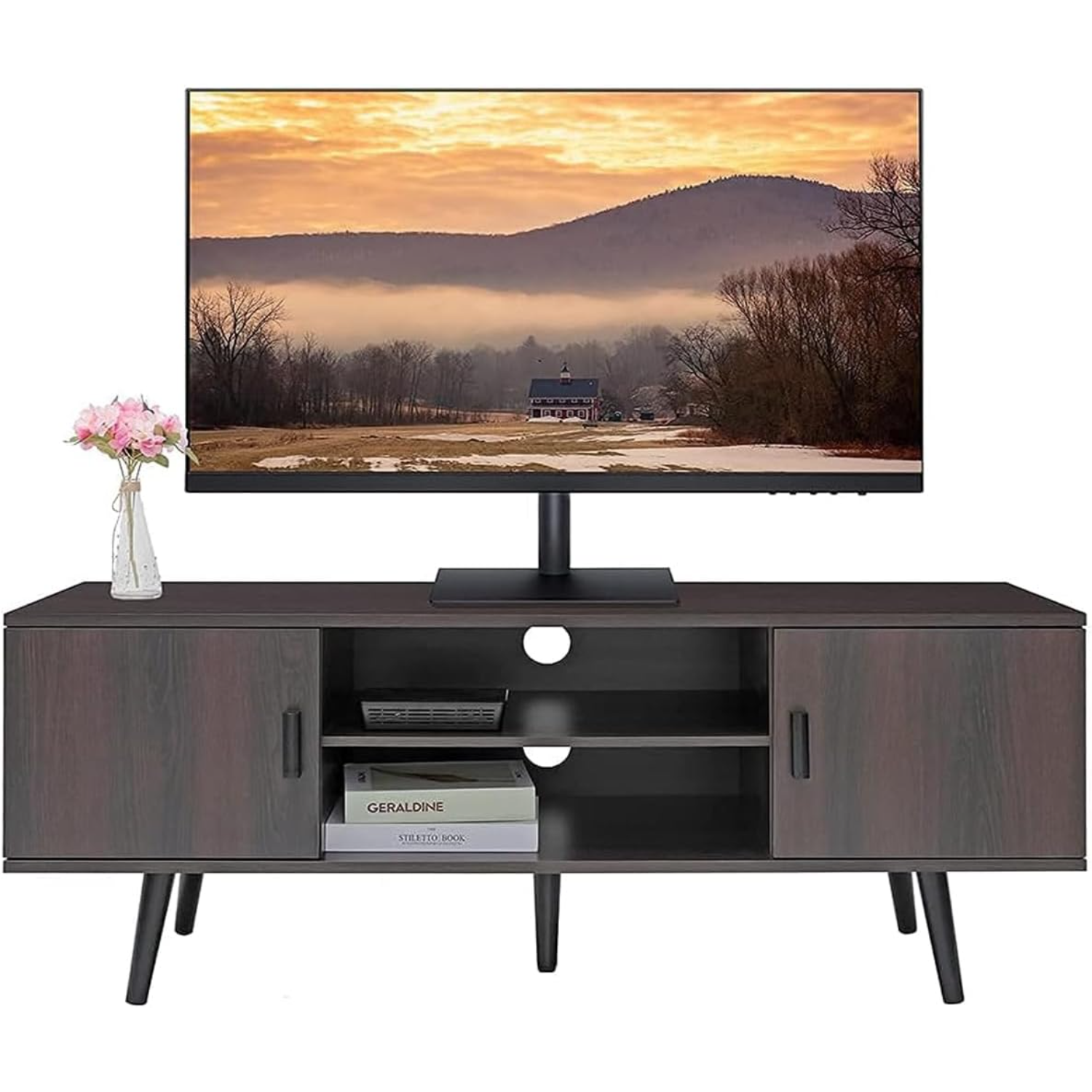 Tv stand with shelves for tv up to 55 inch walmart clearance