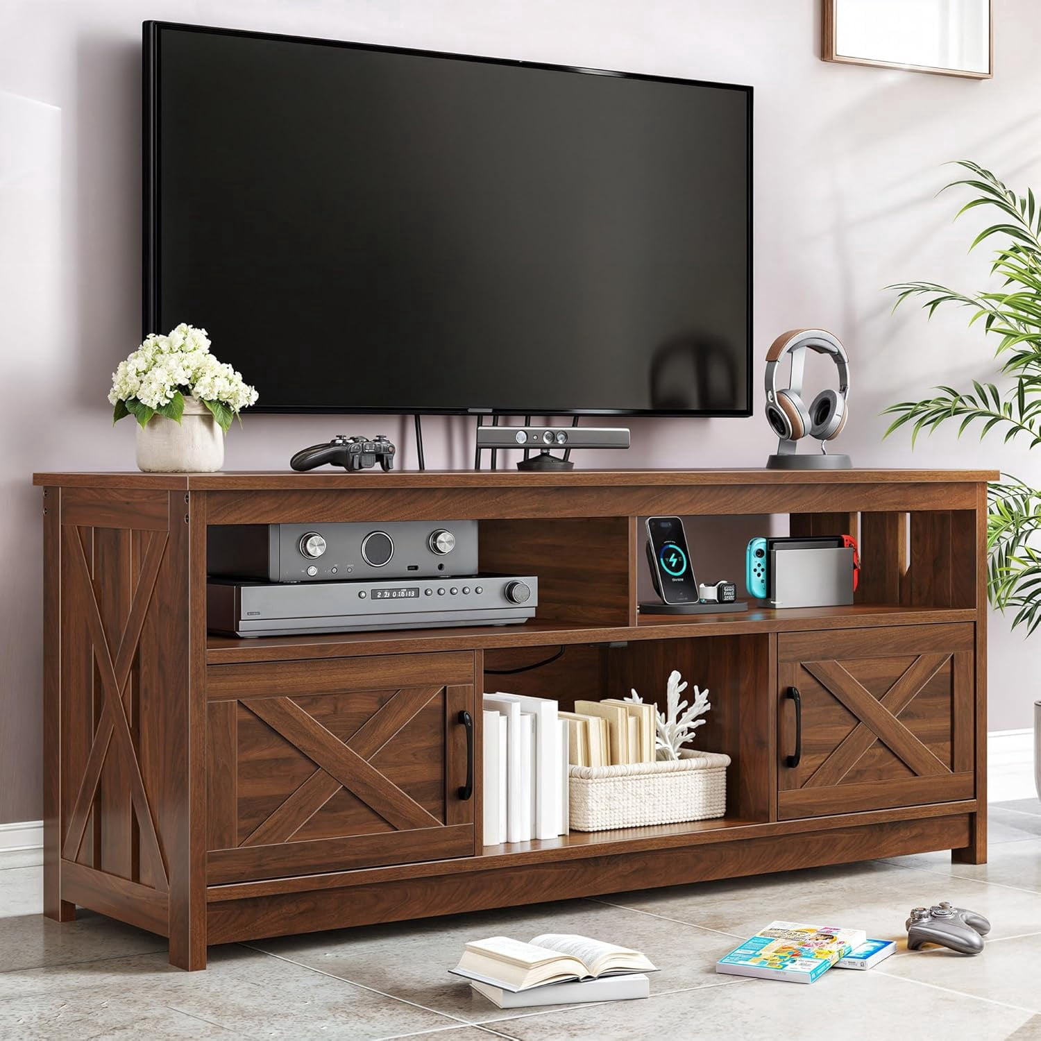 Gallery Detail: TV Stand For 65 55 Inch Television Farmhouse Entertainment Center