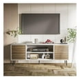 thumbnail image 1 of TV Stand for 65 Inch TV, Century Modern TV Stand, Entertainment Center with Storage Cabinet and Open Shelves, TV Console Table Media Cabinet for Living Room, and Bedroom (Oak), 1 of 1